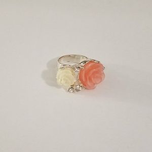 Floral Rose Silver Ring